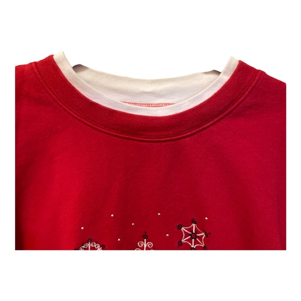 M&C Sportswear Embroidered Snowflake Fleece Top, Women’s Size 3X - Picture 4 of 9